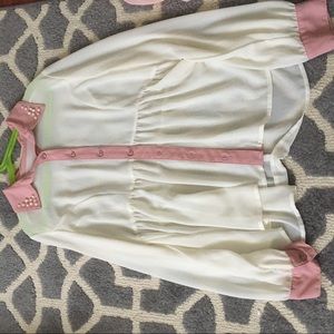 Pink and white Sheer blouse